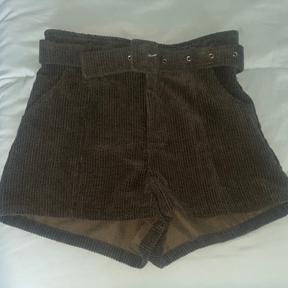 Altar'd State High-Waisted Corduroy Shorts - Dark Olive